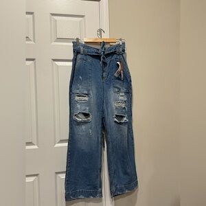 AsiSea belted distressed Jeans made in Columbia Sz 12/30